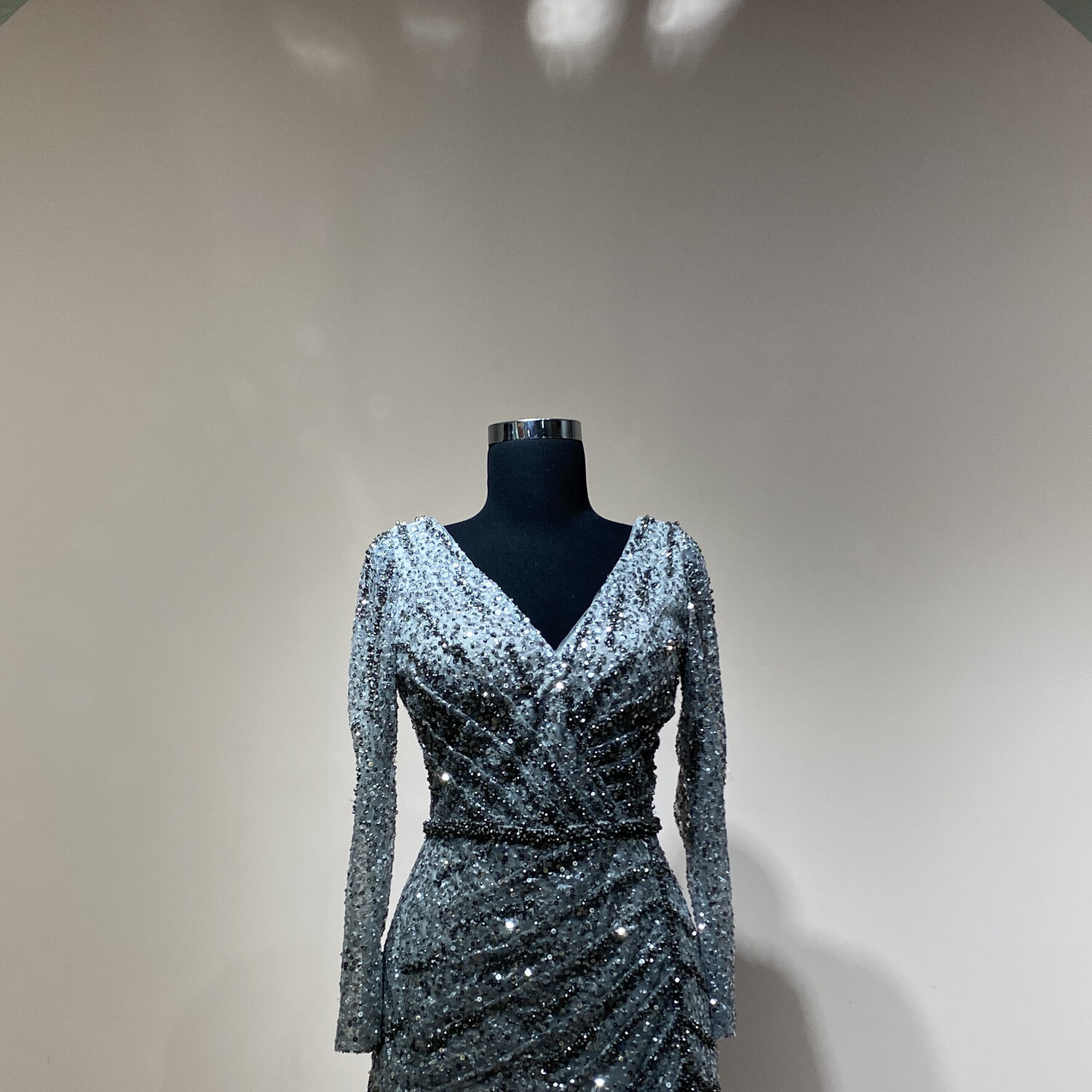 Vestido Largo,	Gris	,Talla	44