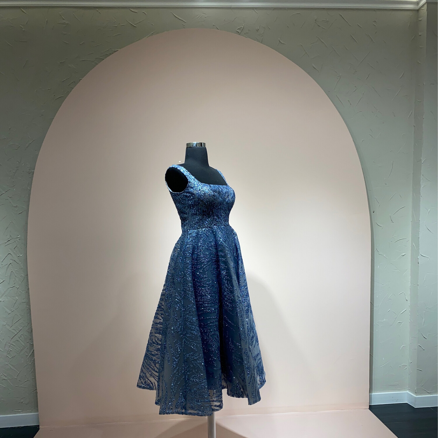 Vestido Corto Azul Talla 40/S