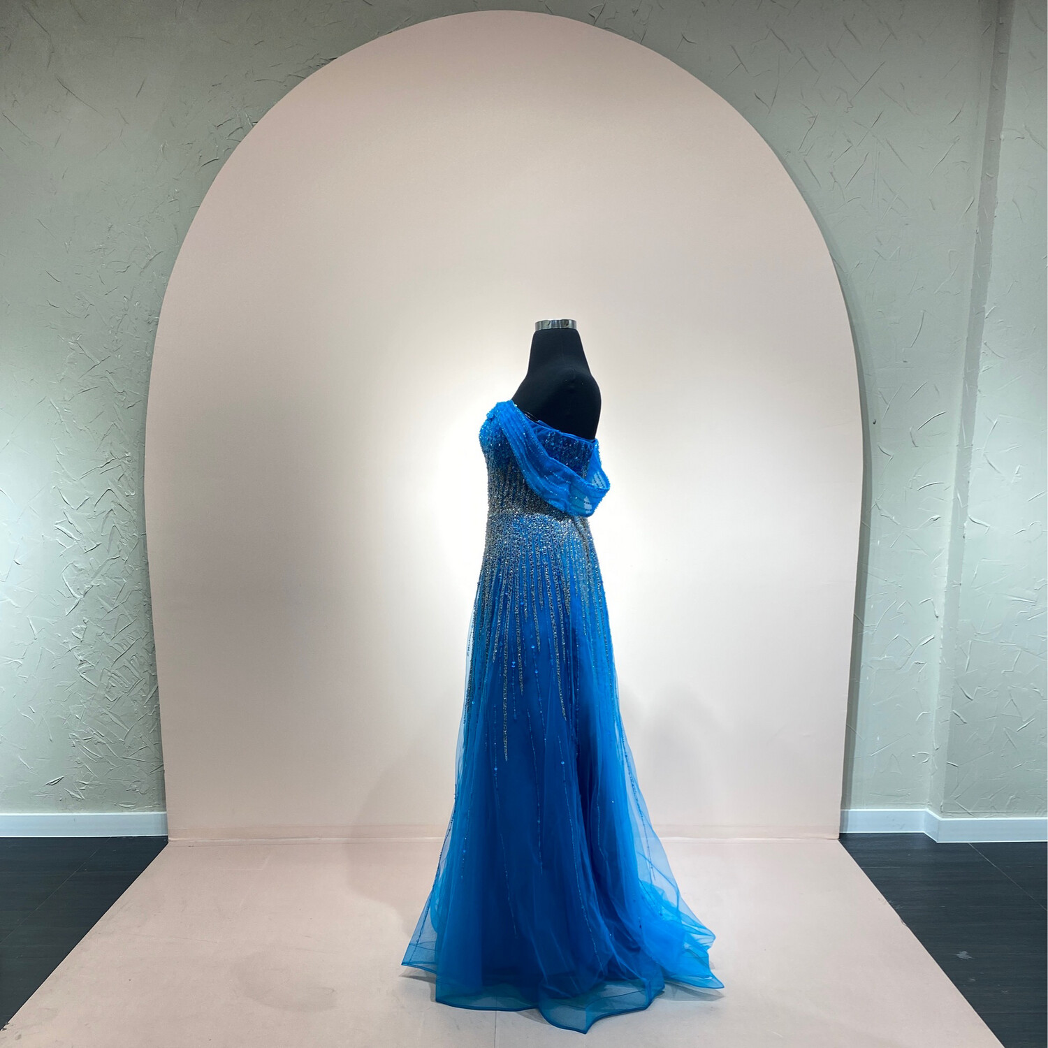 VESTIDO LARGO COLOR AZUL TALLA 14/M