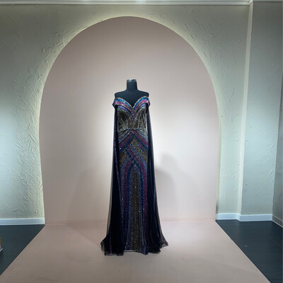 VESTIDO LARGO COLOR MULTICOLOR TALLA 18/L