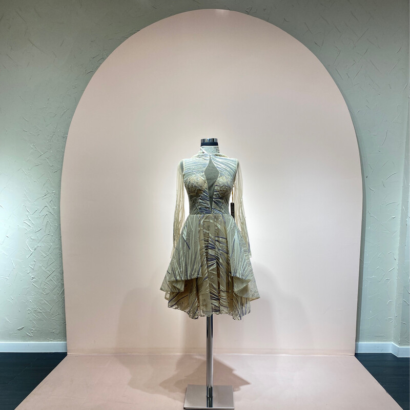 Vestido Largo,	Beige	,Talla	42