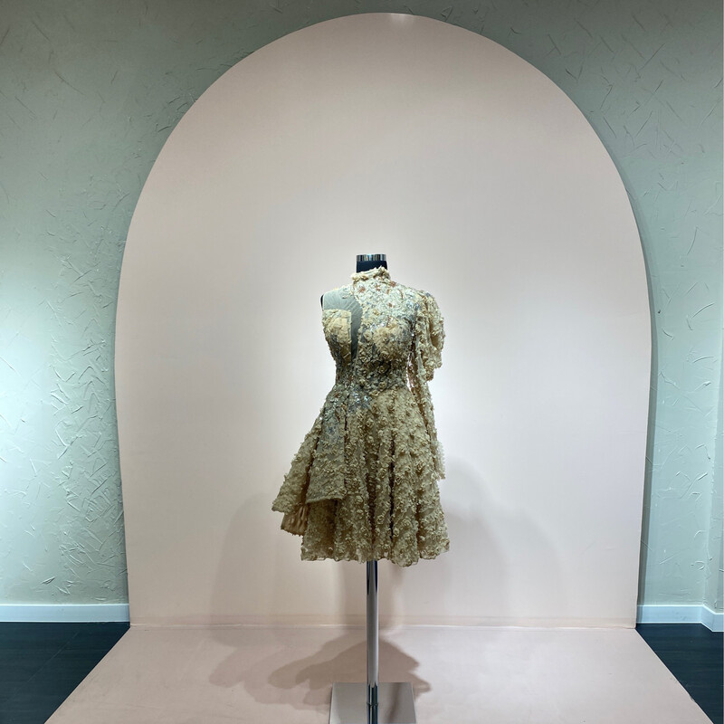 Vestido Largo,	Beige	,Talla	40