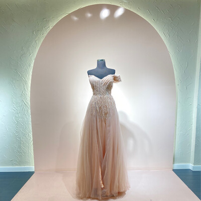 VESTIDO LARGO TALLA 14/M COLOR PINK CW10415-14