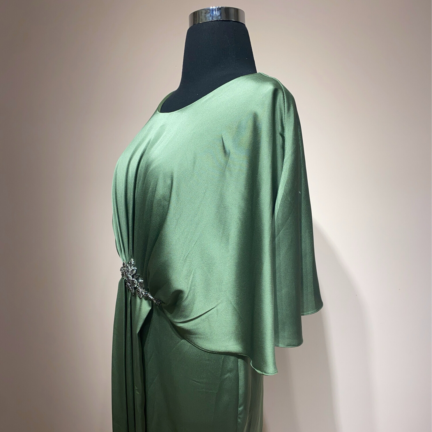 Vestido Largo,	Verde Olivo	,Talla	46