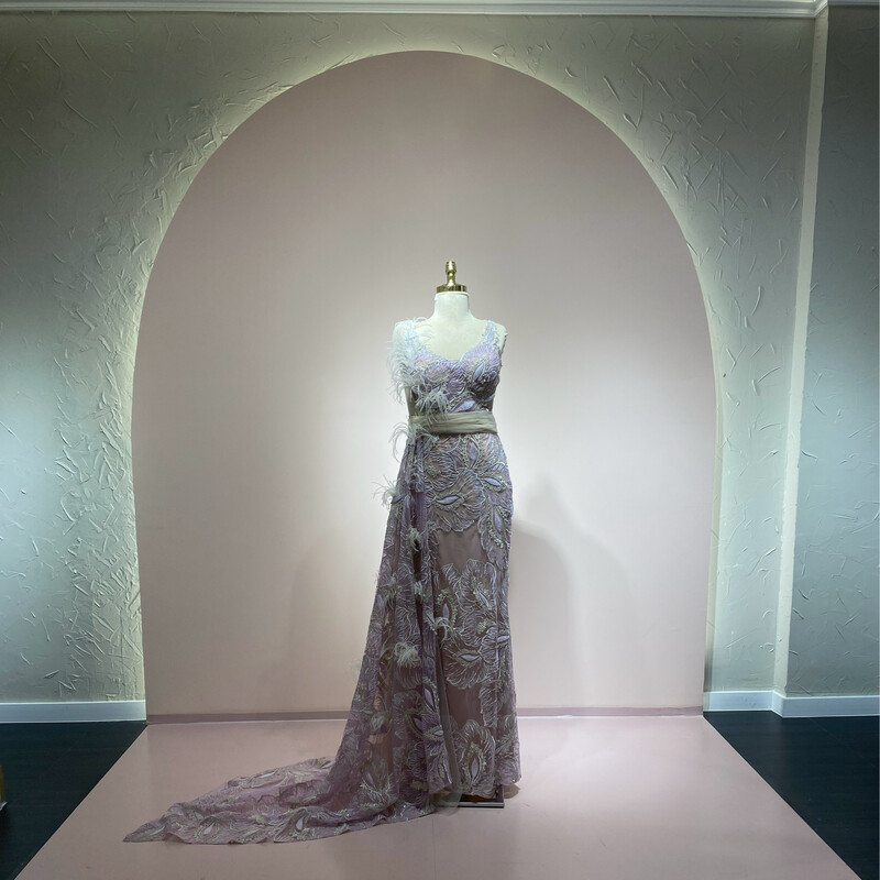 Vestido Largo color Lila de Talla 8