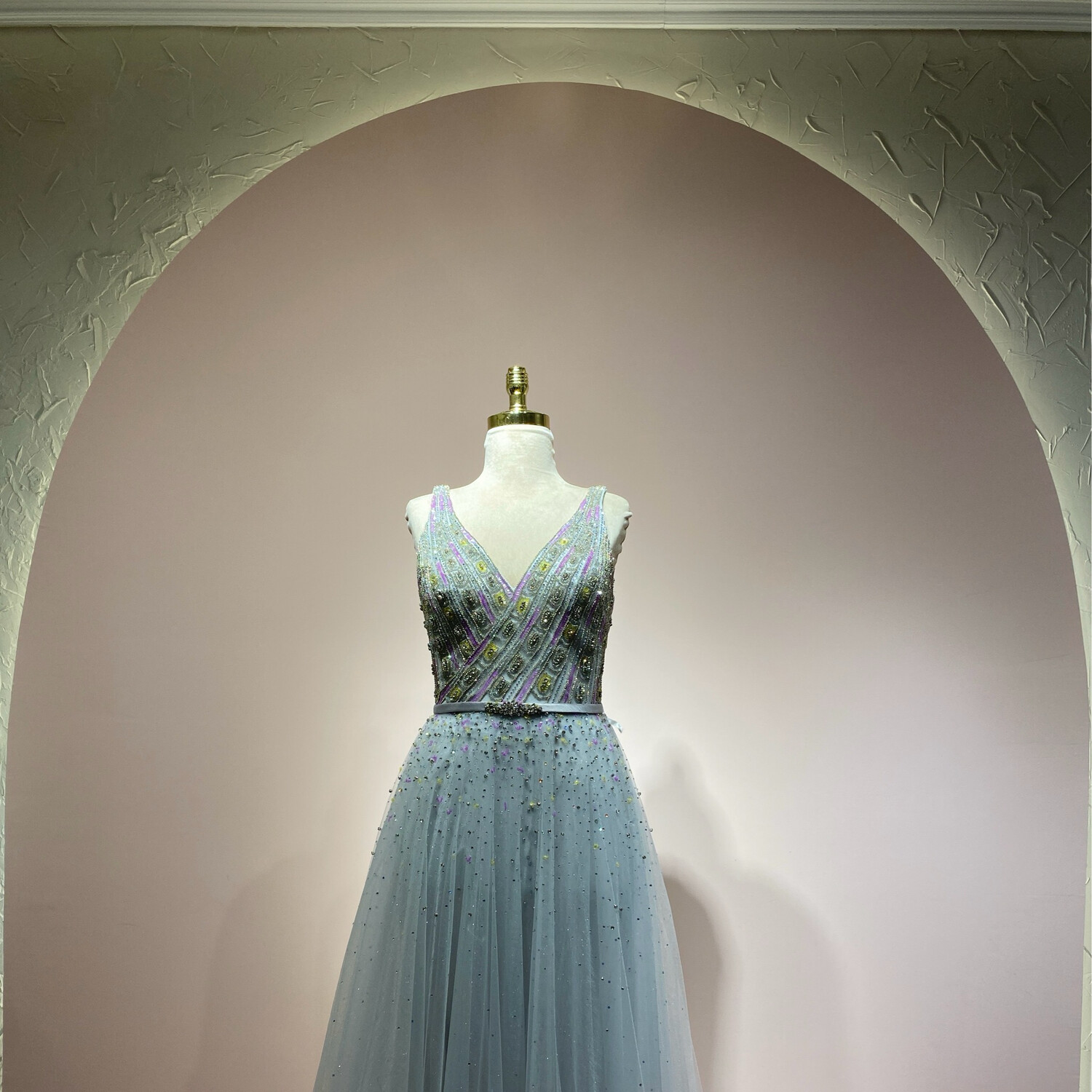 REBAJADO - Vestido Largo color Gris talla 14/46