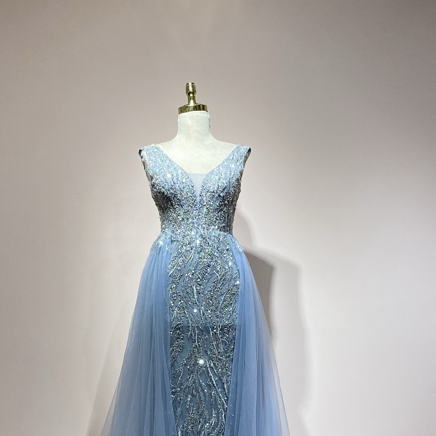 Vestido Largo Color Celeste talla 44/12