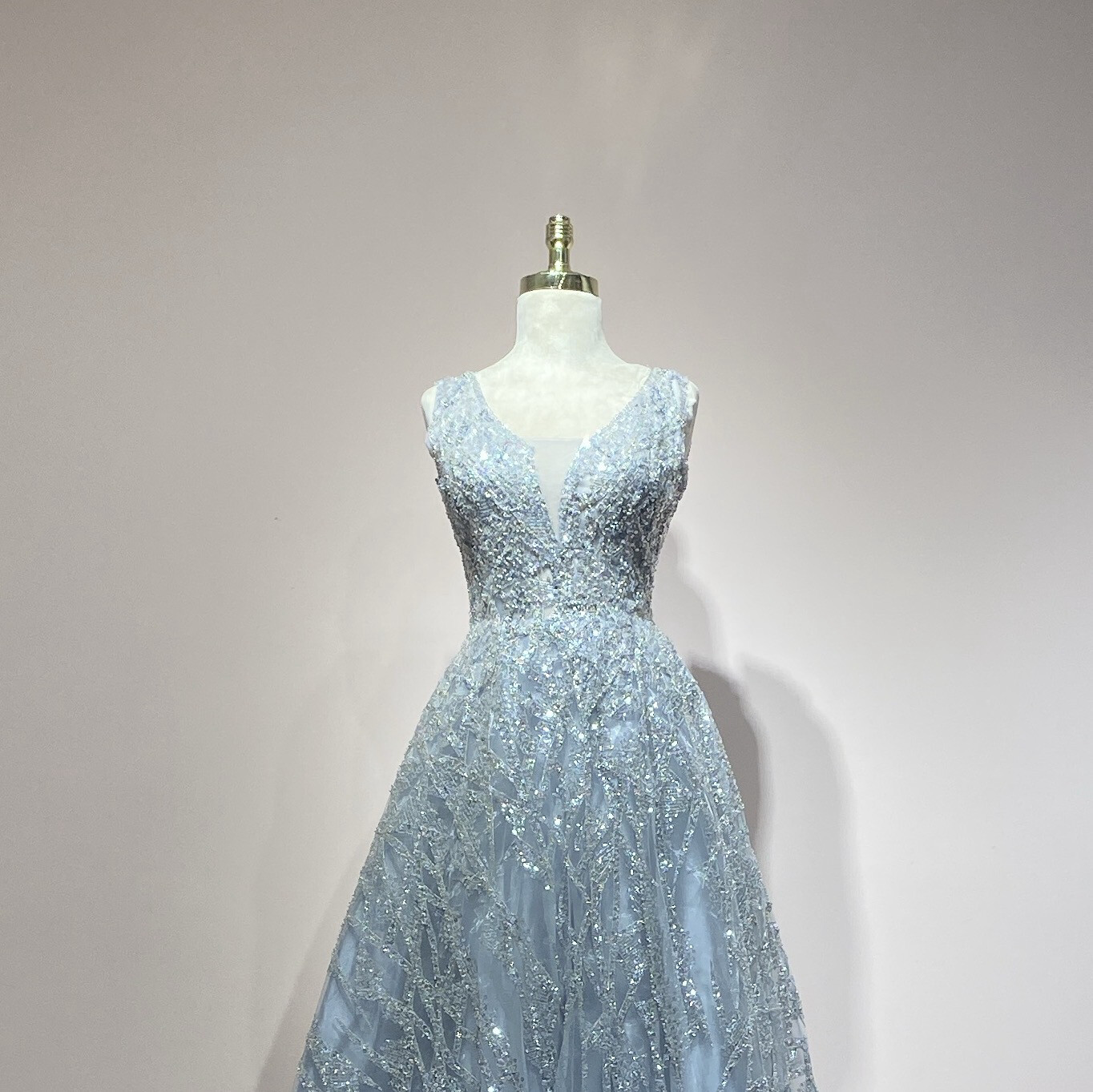Vestido Largo Color Plateado Talla 44/12