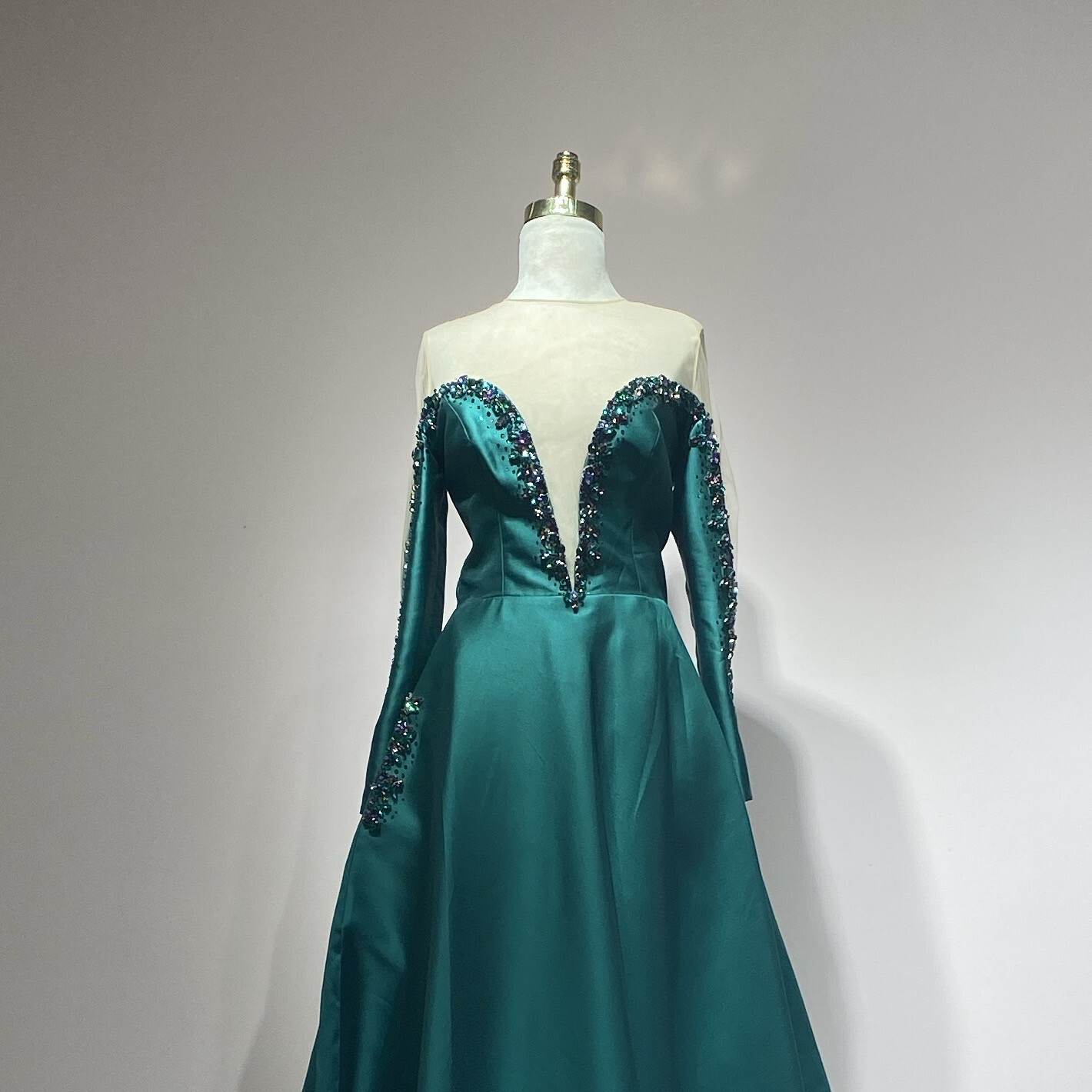 Vestido Largo,	Verde Esmeralda	,Talla	42
