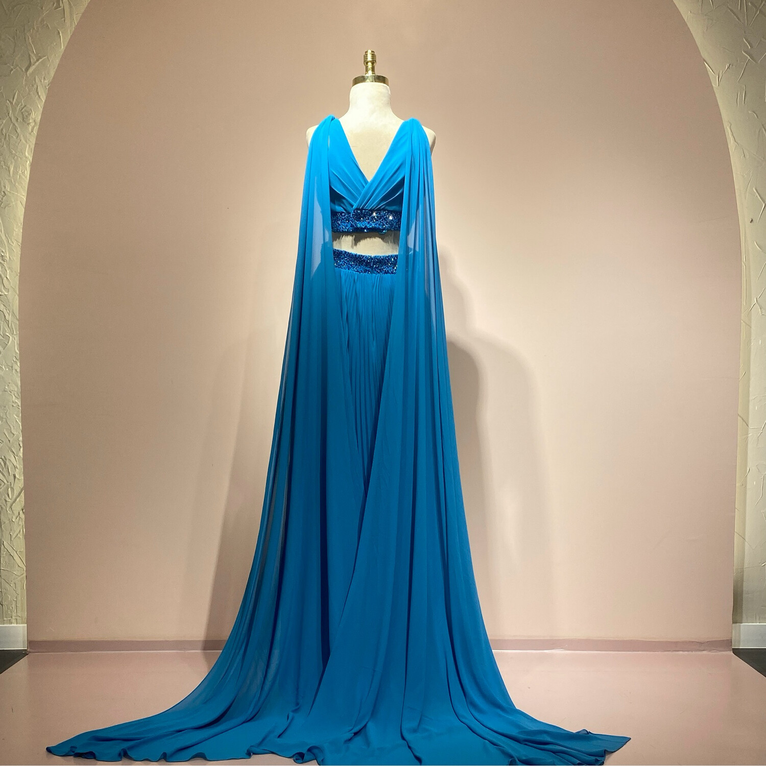 VESTIDO LARGO - AZUL - TALLA 44/12