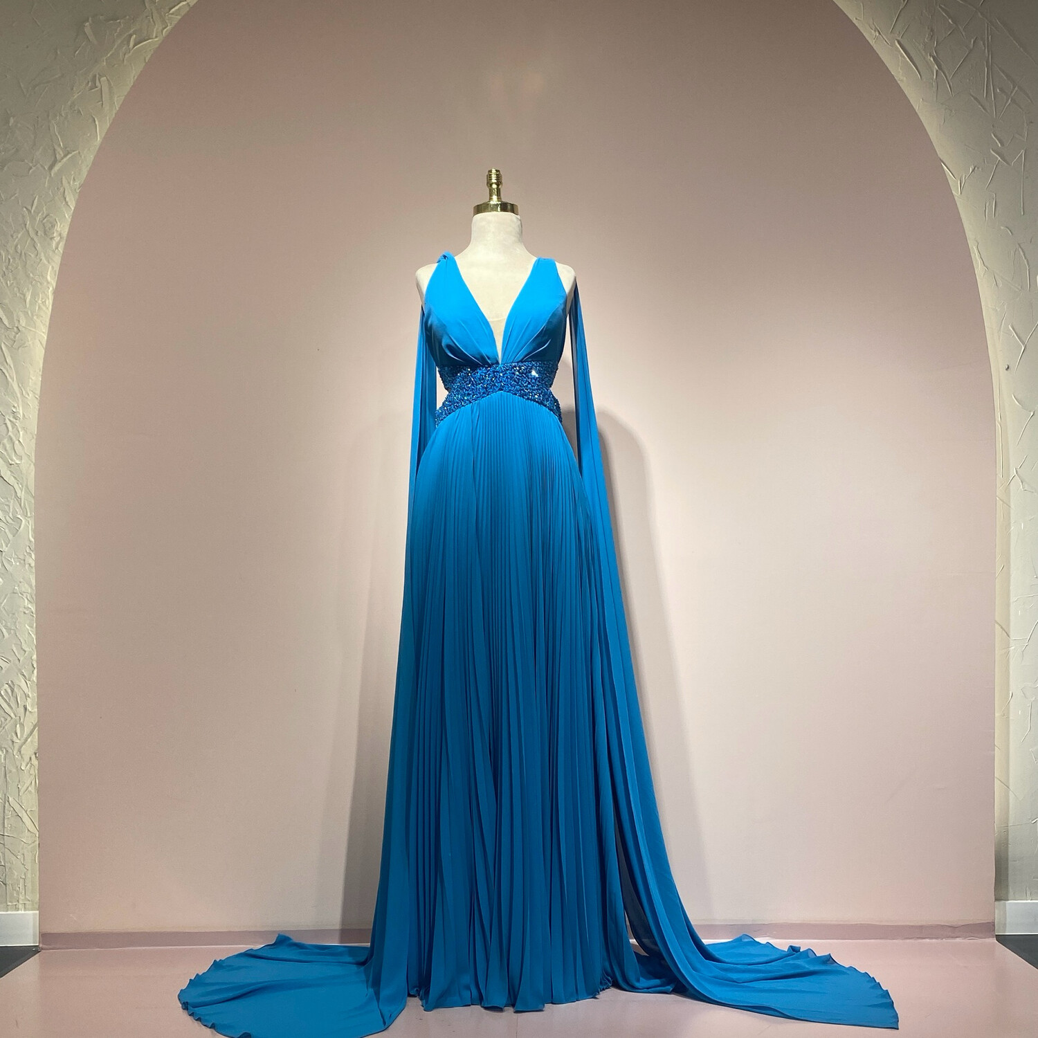 VESTIDO LARGO - AZUL - TALLA 44/12