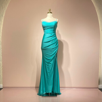 Vestido Largo Color Turquesa Talla 44/12