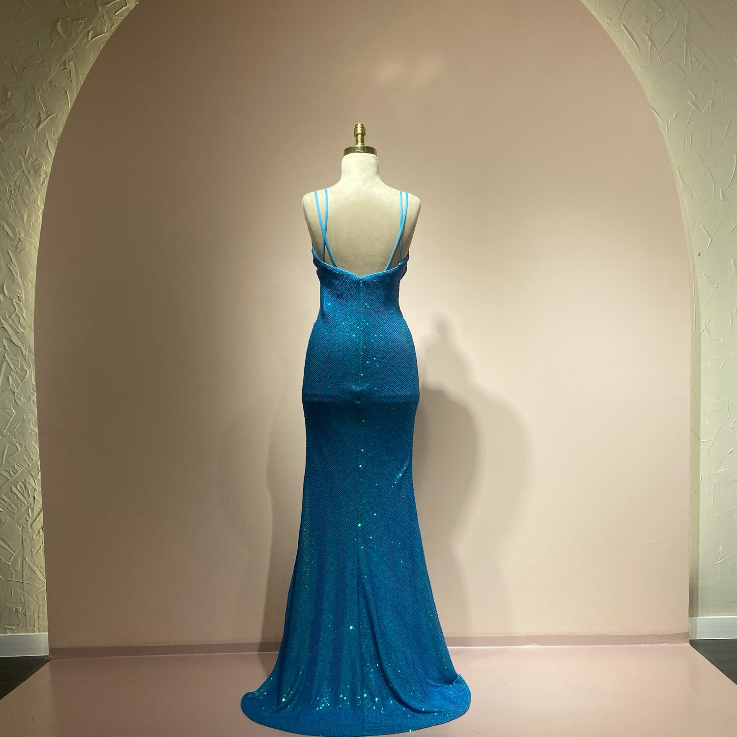 Vestido Largo,	Verde Turquesa	,Talla	8