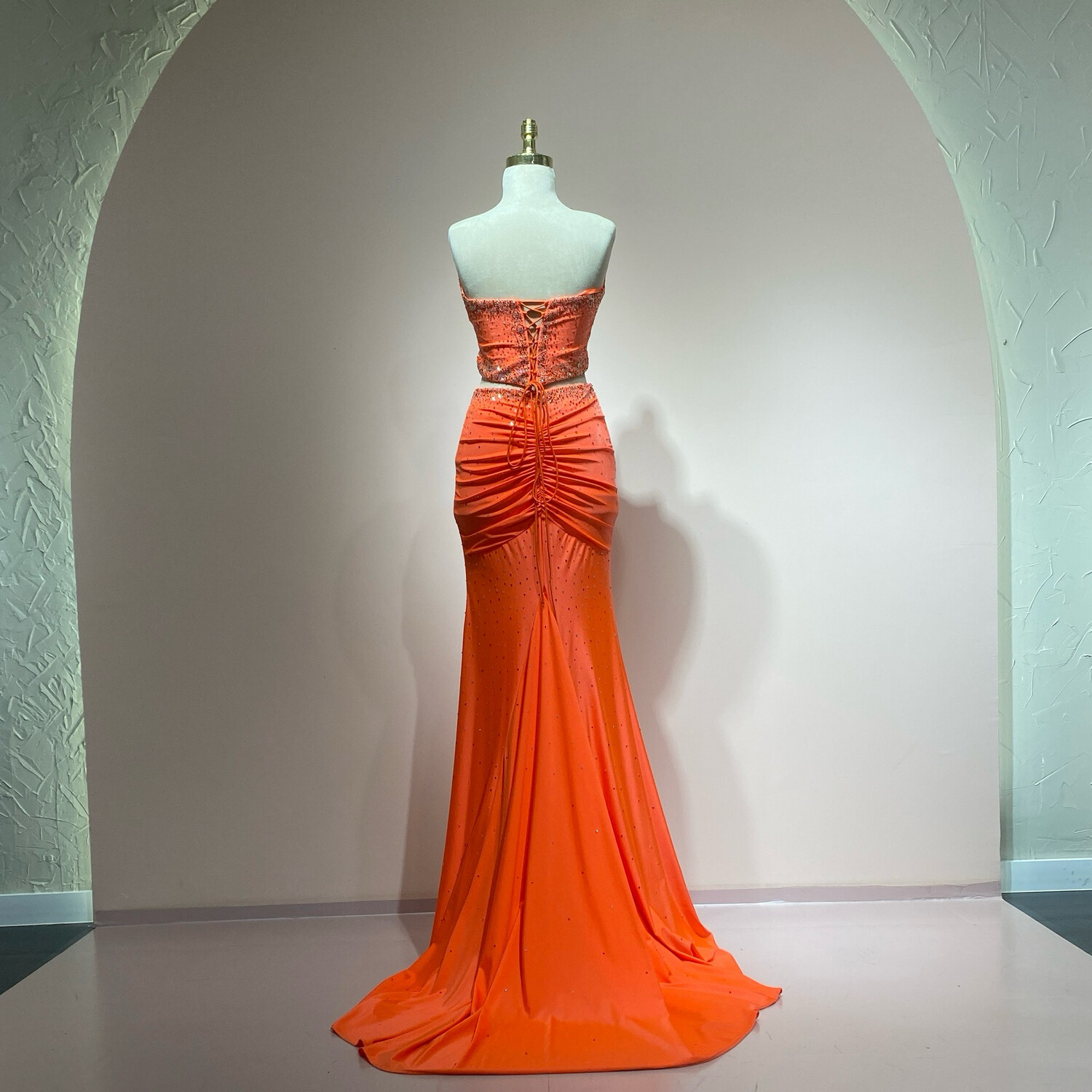 Vestido Conjunto 2piezas Color Naranja Talla 40/8