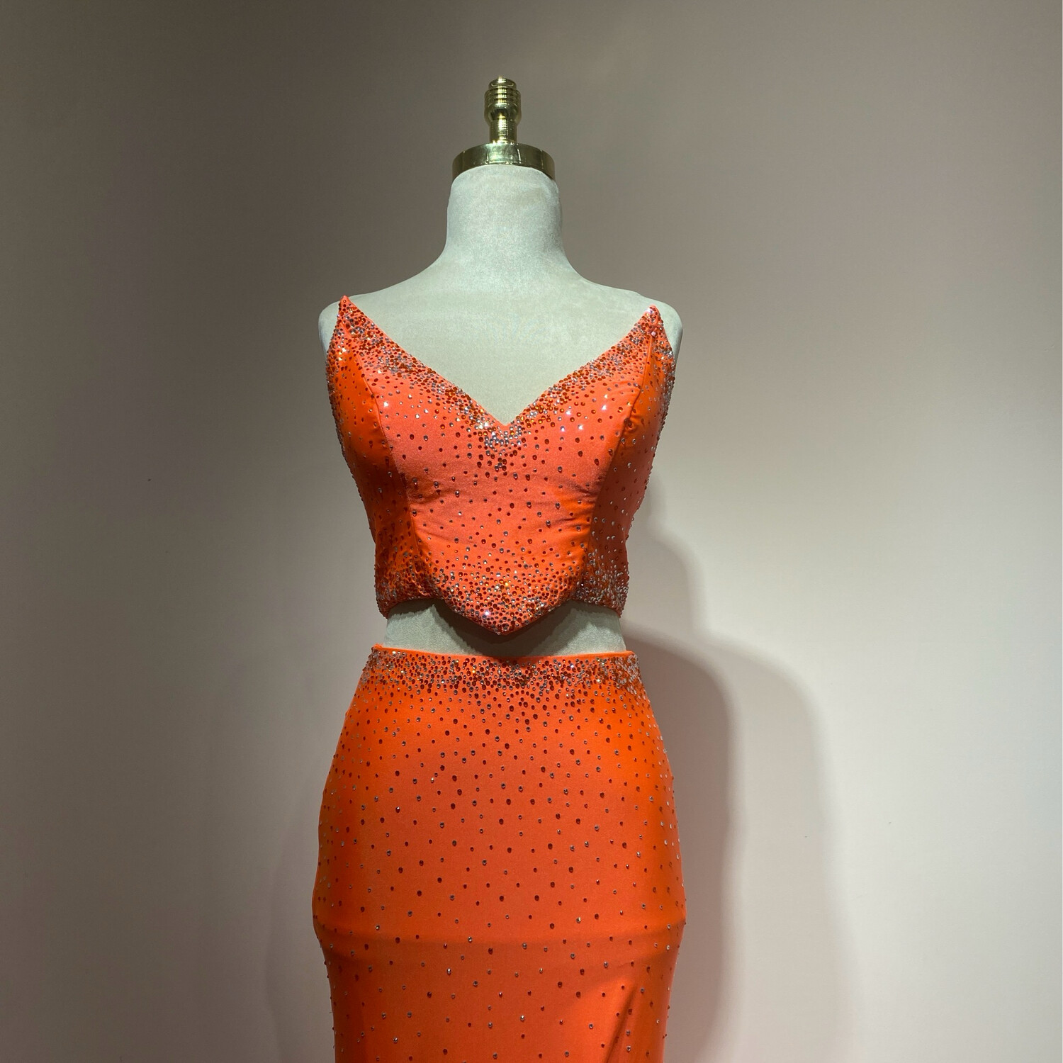 Vestido Conjunto 2piezas Color Naranja Talla 40/8