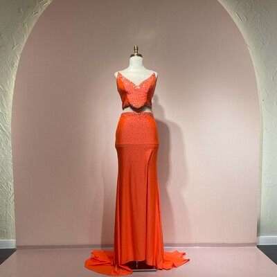 Vestido Conjunto 2piezas Color Naranja Talla 40/8