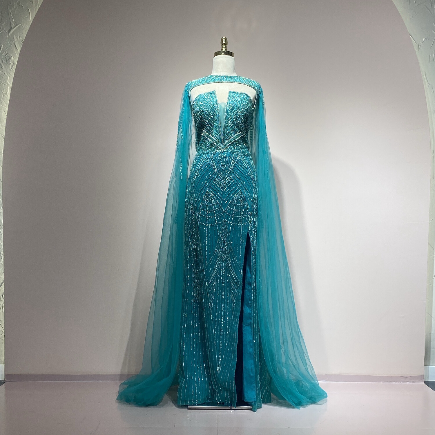 Vestido Largo Turquesa talla 50