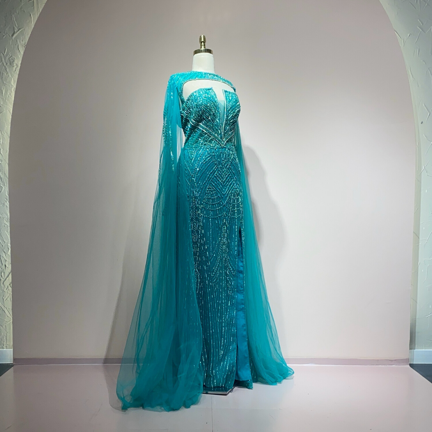 Vestido Largo Turquesa talla 50