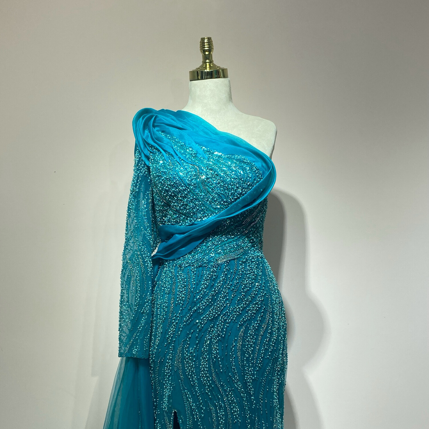 Vestido largo turquesa talla 14