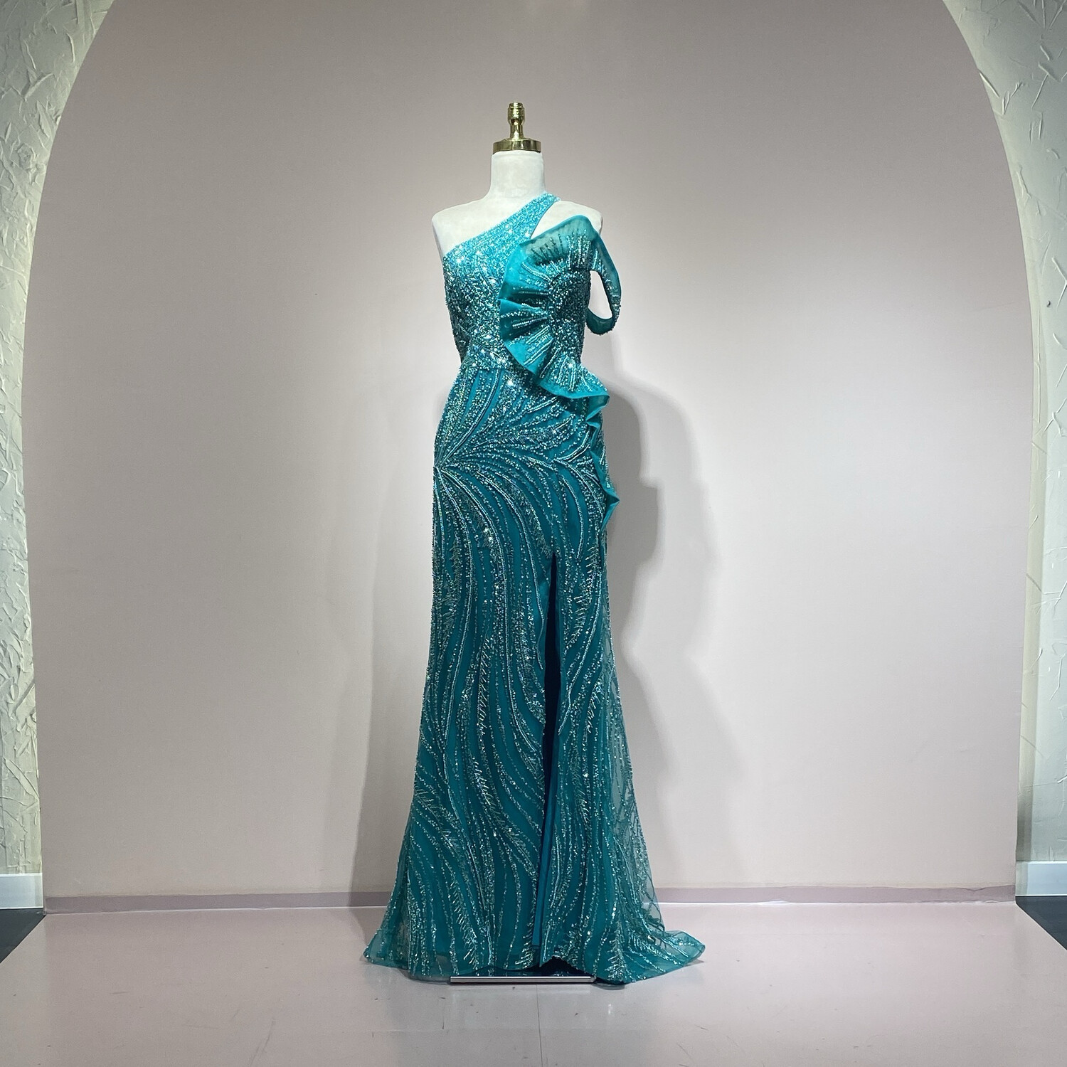 Vestido largo turquesa talla 12 Vestido largo turquesa talla 12