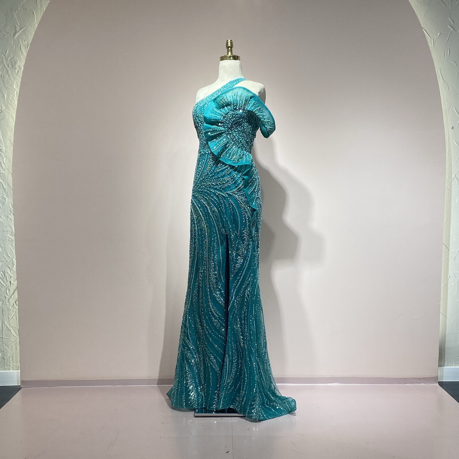 Vestido largo turquesa talla 12 Vestido largo turquesa talla 12