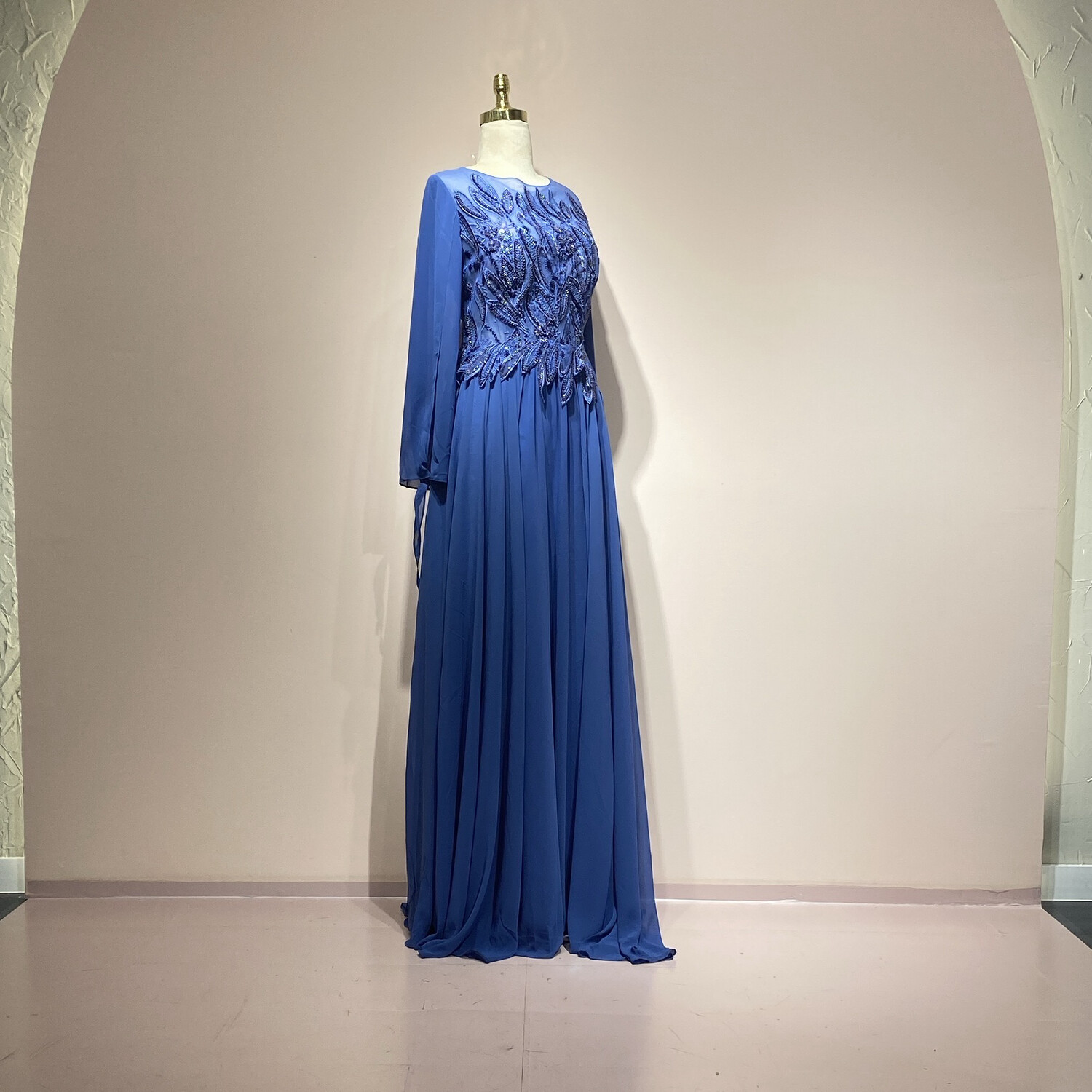 Vestido Largo Color azul índigo Talla 48/16