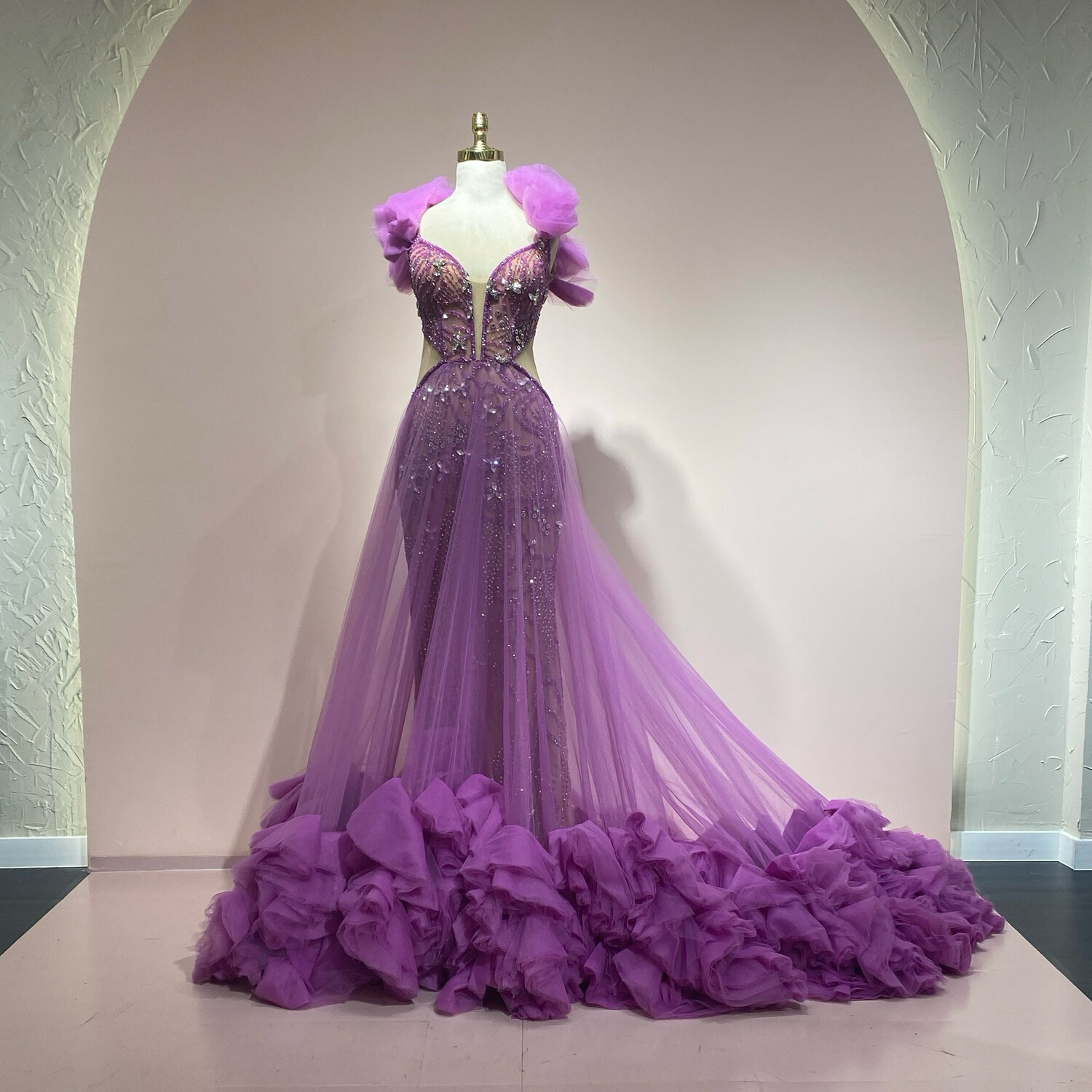Vestido largo morado talla 42
