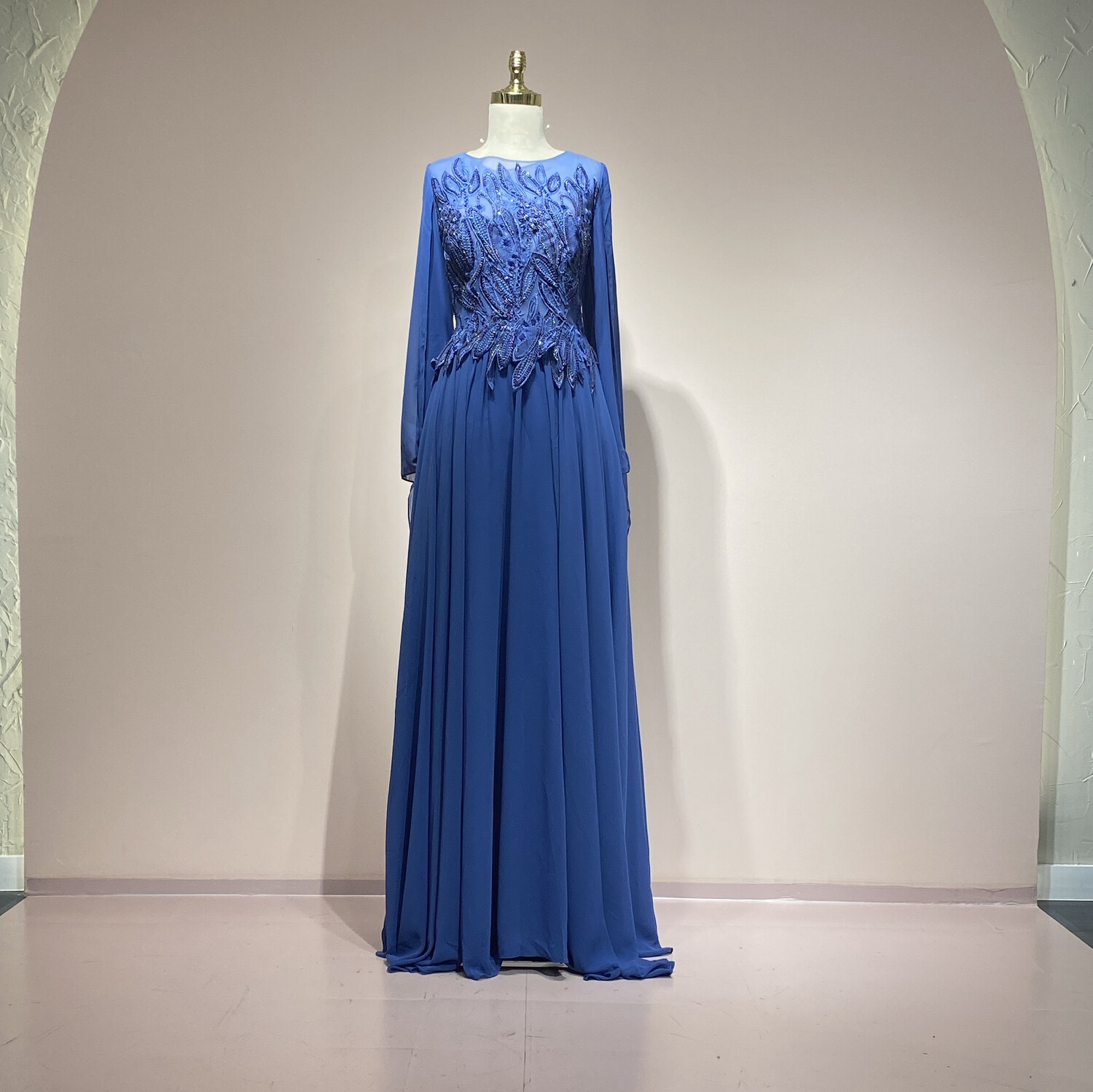 Vestido Largo Color azul índigo Talla 48/16