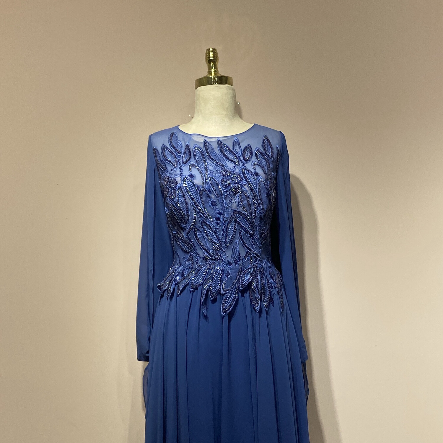 Vestido Largo Color azul índigo Talla 48/16