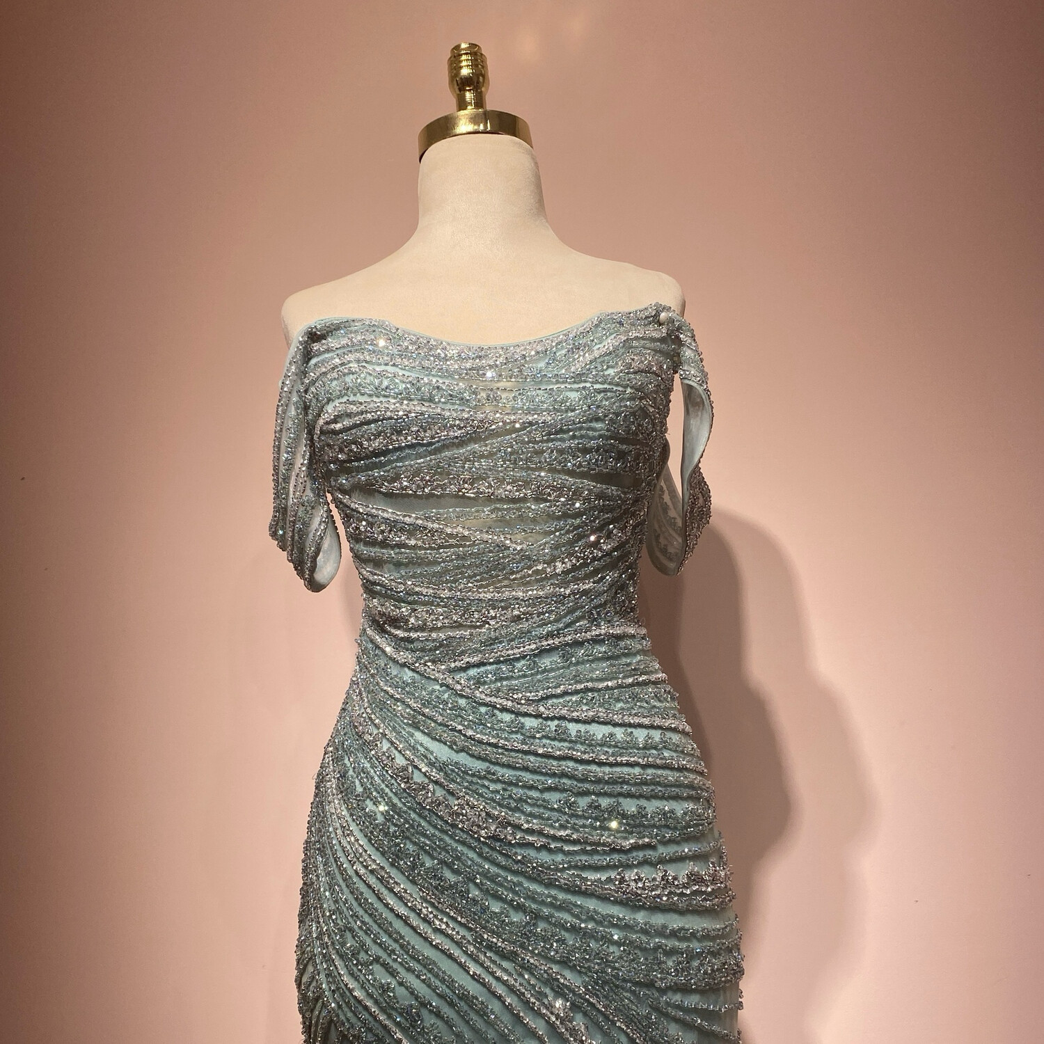 Vestido largo menta talla 44