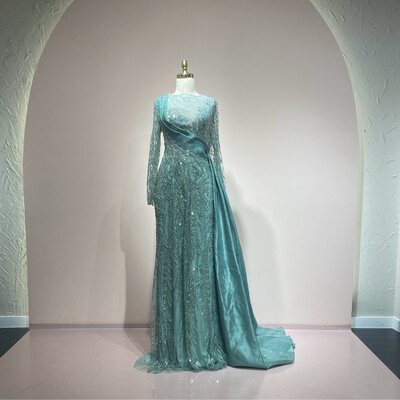 Vestido largo menta talla 16
