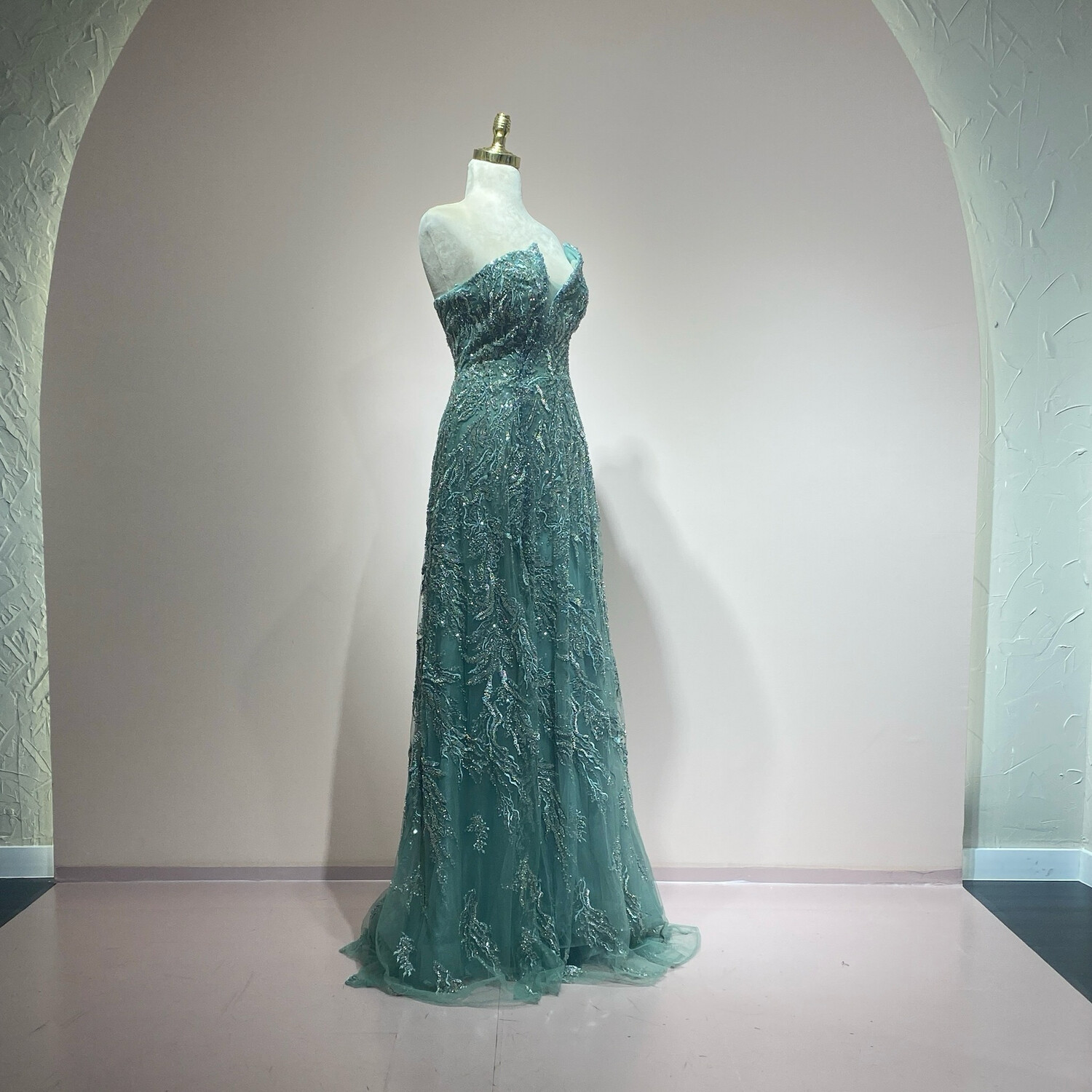 Vestido largo menta talla 44/12