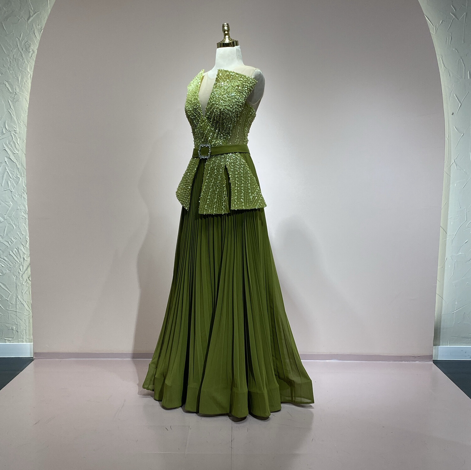 Vestido largo verde talla 42