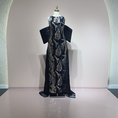 Vestido largo negro talla 48