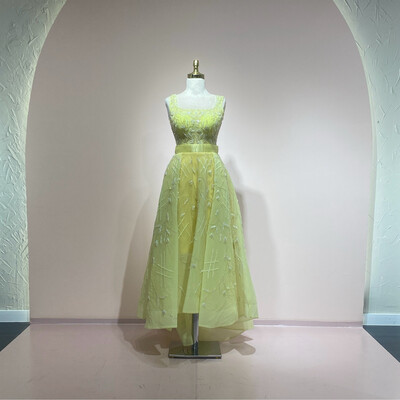Vestido largo amarillo talla 38