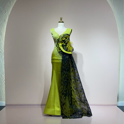 Vestido largo verde talla 38