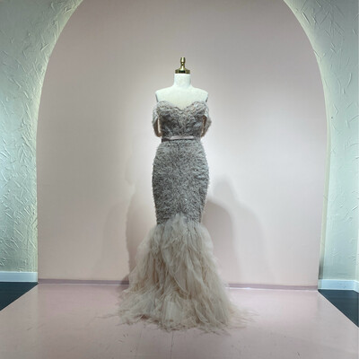 Vestido largo blush talla 44/12