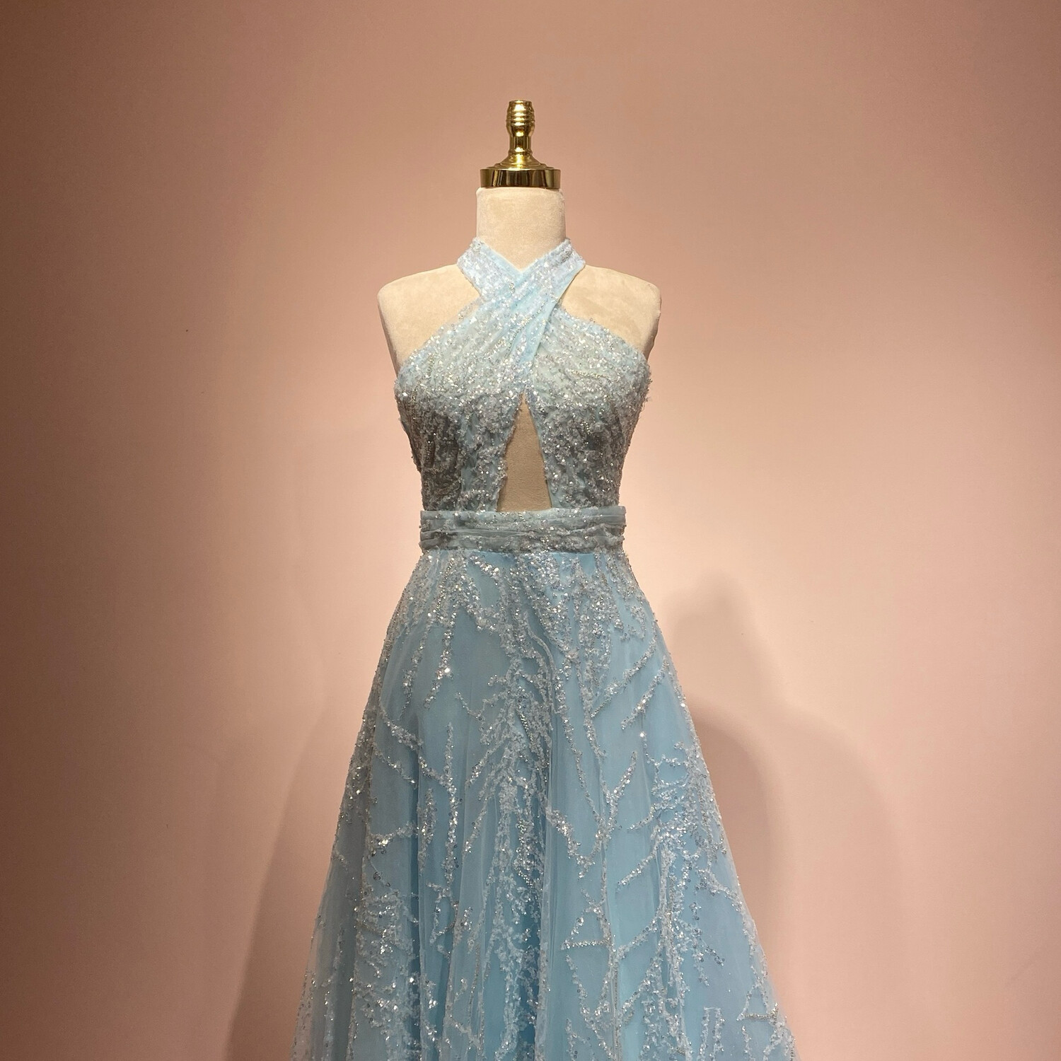 Vestido largo Celeste talla 42/10
