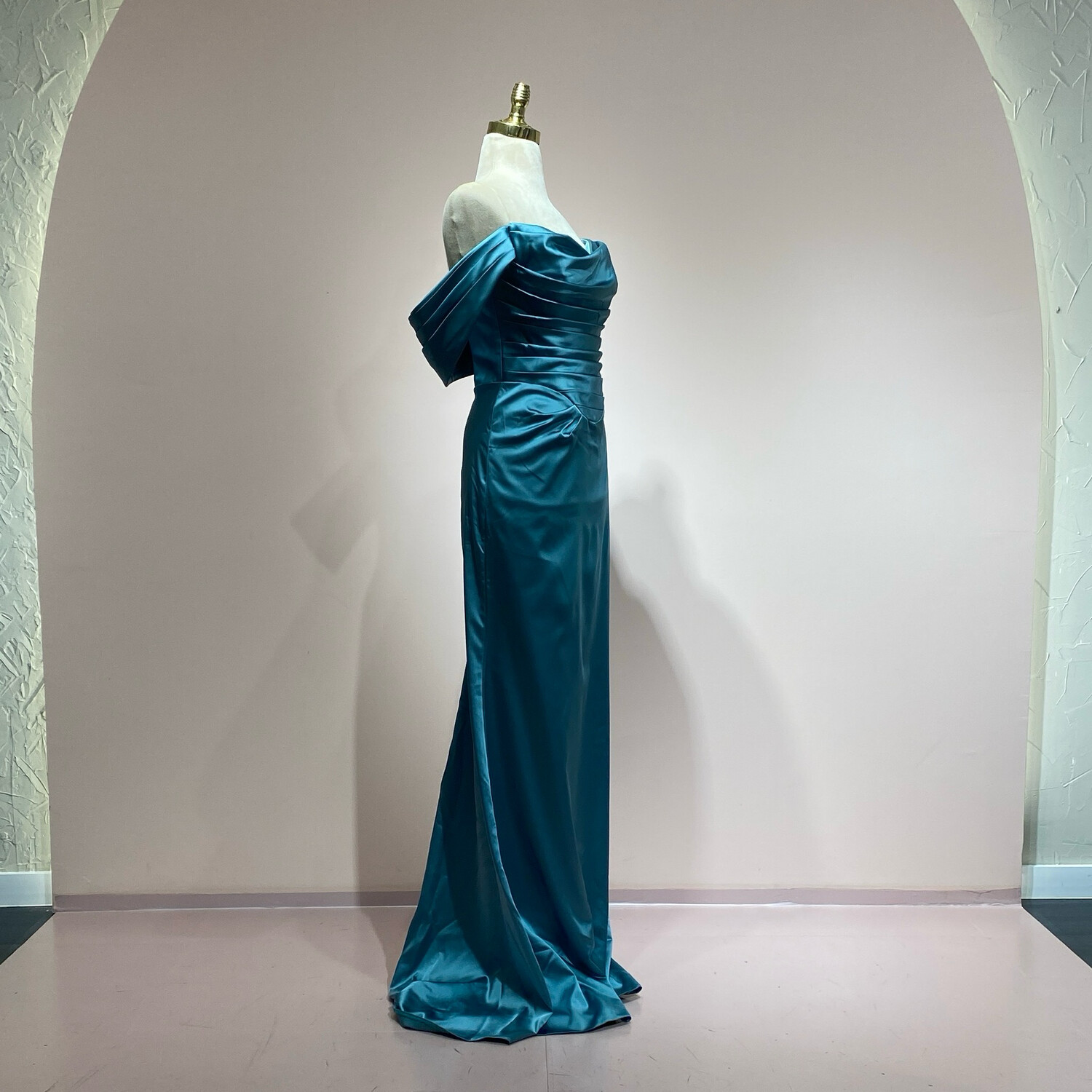 Vestido largo verde bosque talla 44