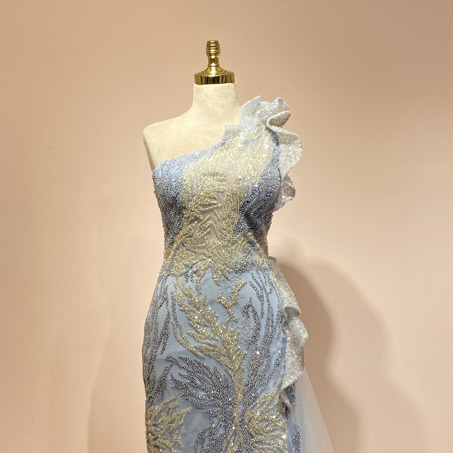 Vestido largo celeste talla 46/14