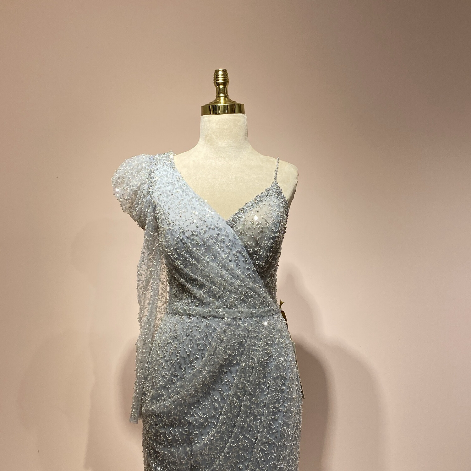 Vestido largo celeste talla 46/14