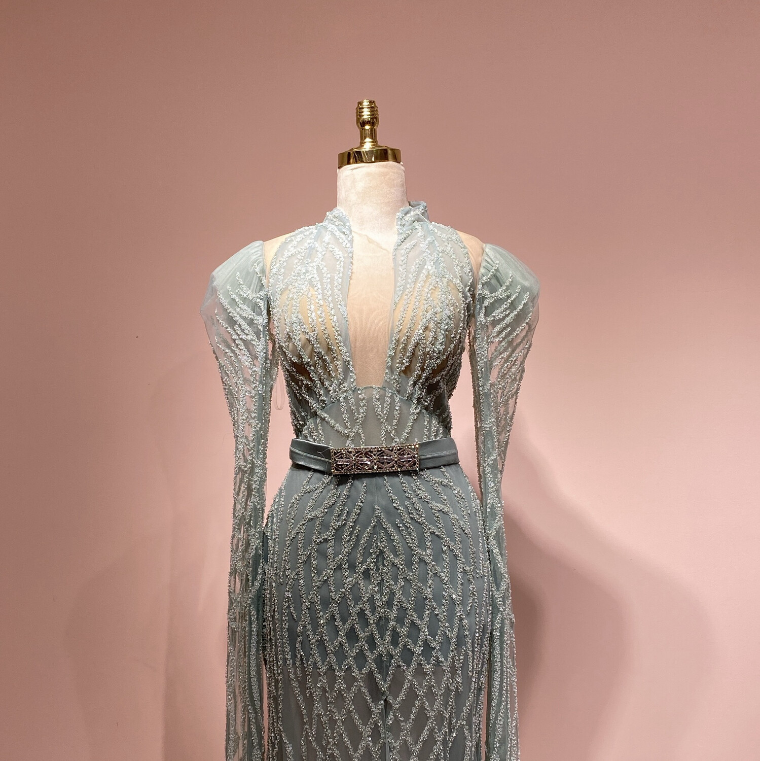 Vestido largo menta talla 46/14