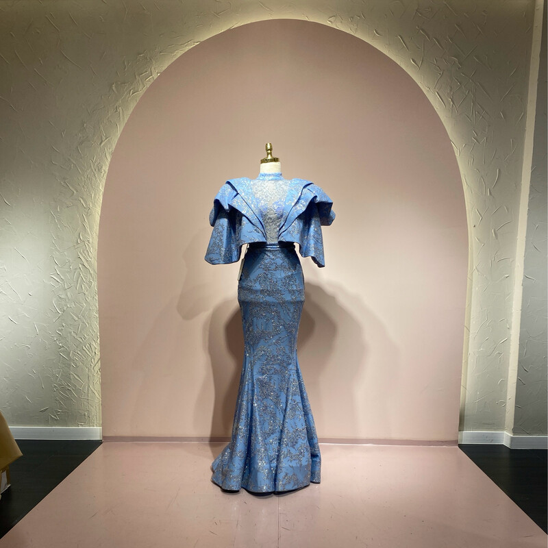 Vestido largo Celeste talla 40 - S