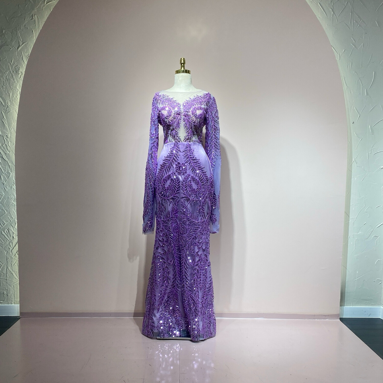 Vestido largo morado talla 44/12