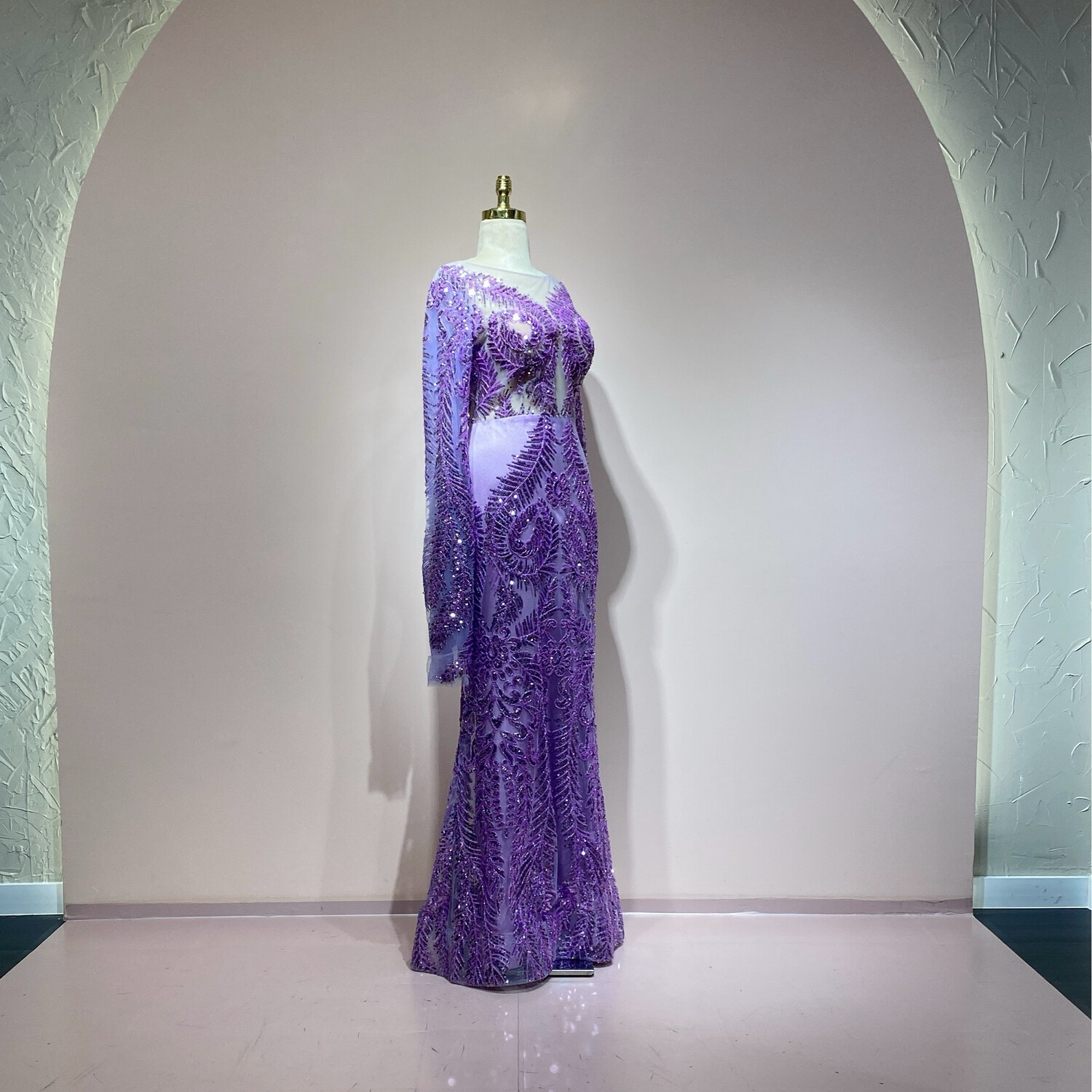 Vestido largo morado talla 44/12