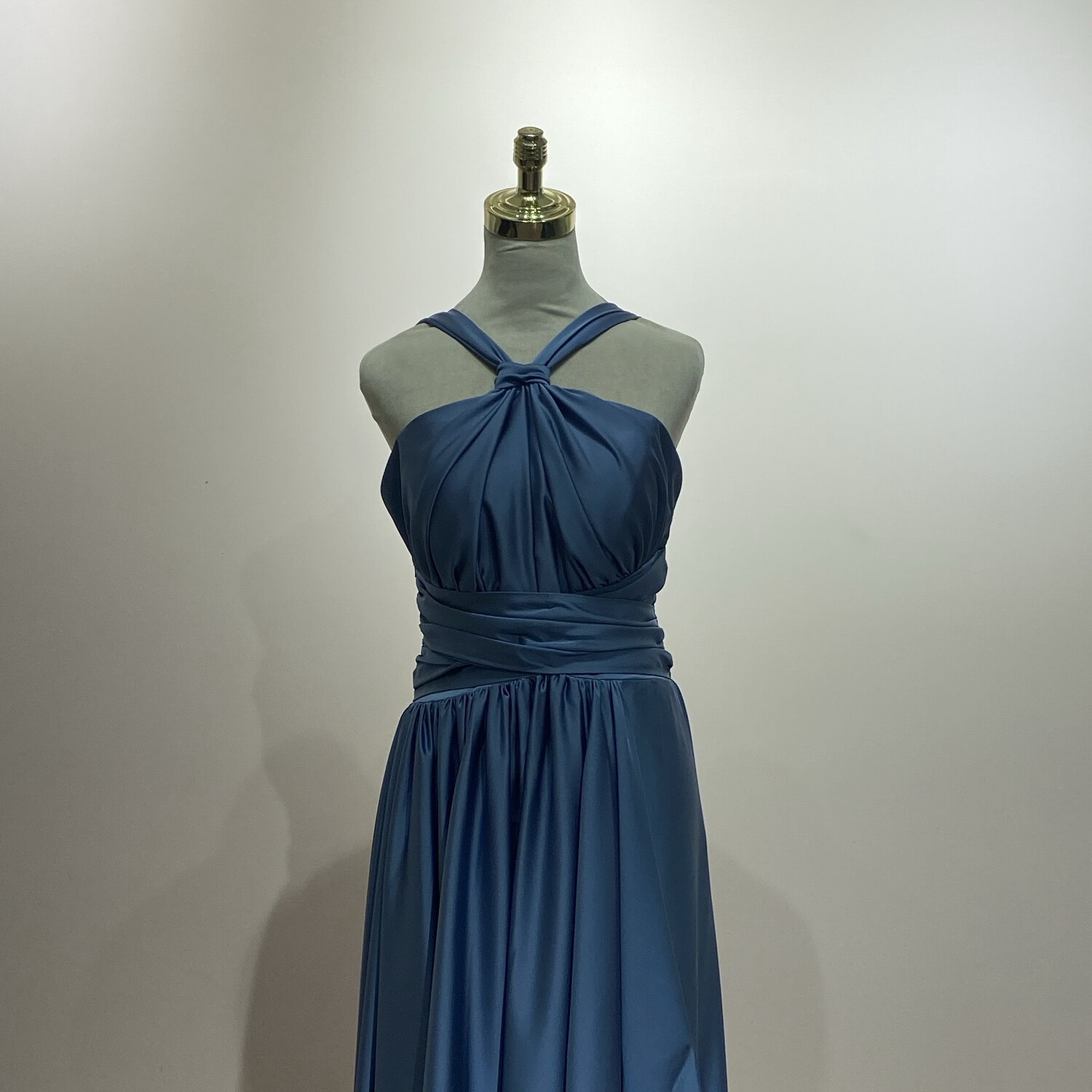Vestido Largo,	Celeste	,Talla	42
