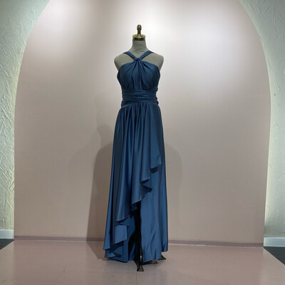 Vestido largo azul indigo talla 40