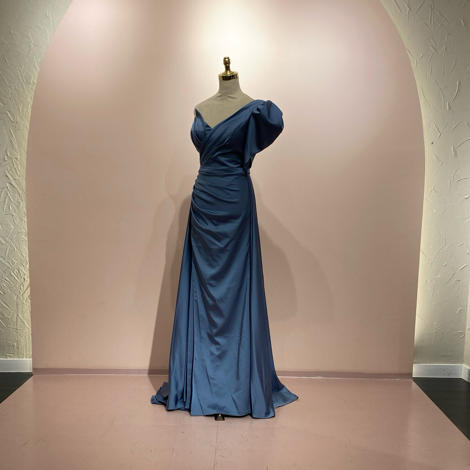 Vestido largo azul indigo talla 44