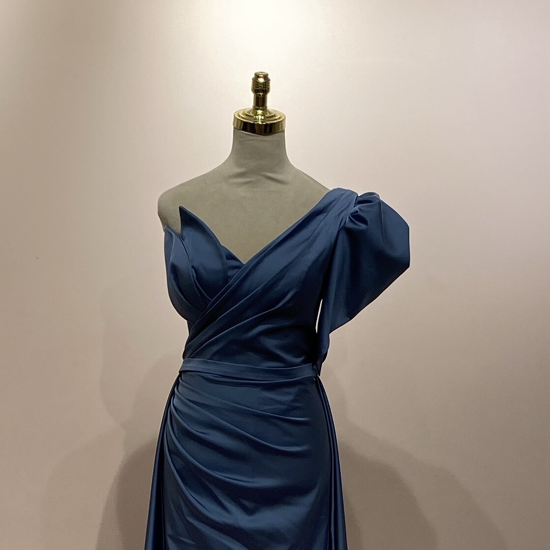 Vestido largo azul indigo talla 44