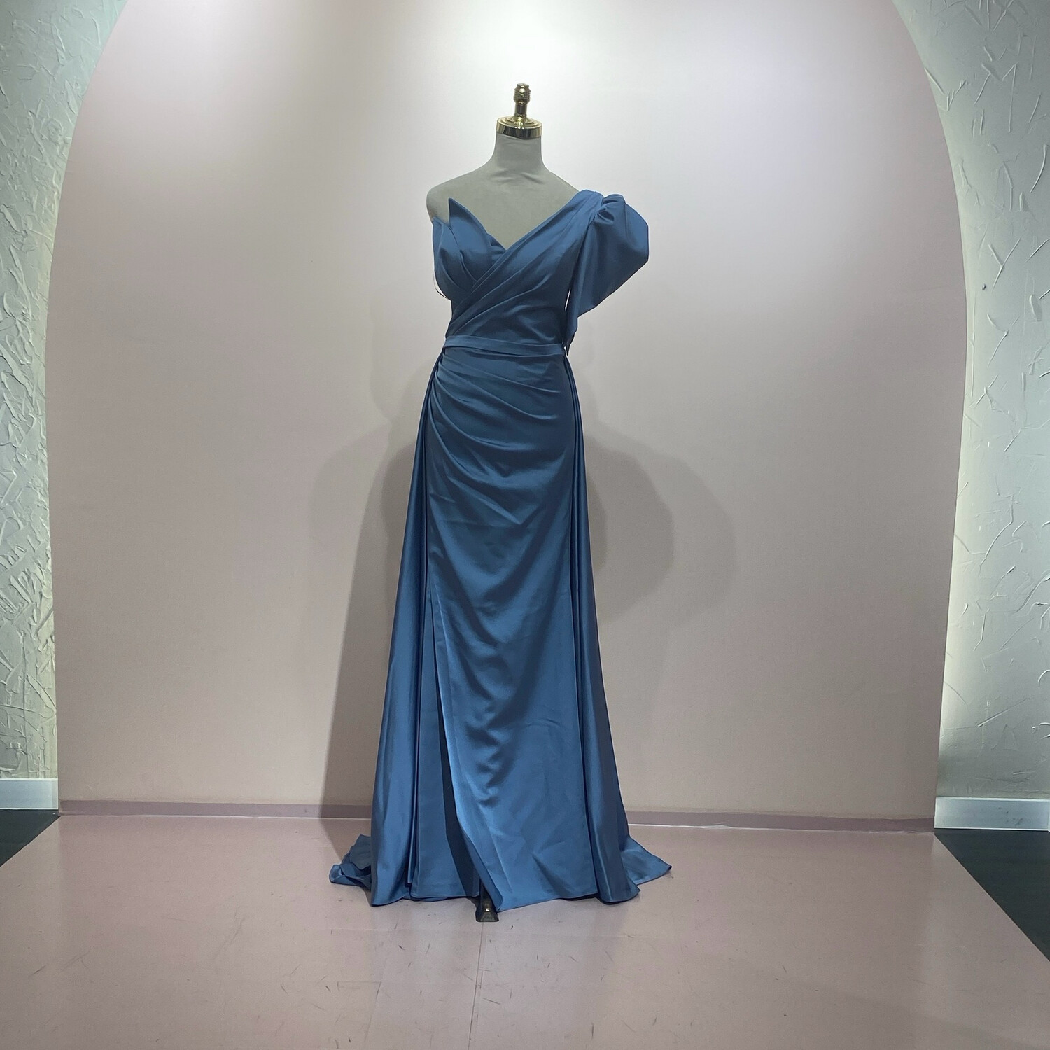 Vestido largo azul indigo talla 44